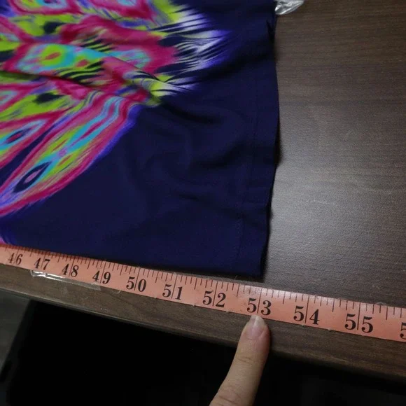 Chico's Maxi Dress Womens XL Blue Boho Vibrant Resortwear Eclectic Bold Artistic - Picture 14 of 16